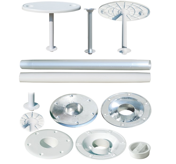 Stolová rúra 700 mm kompletná so základňami